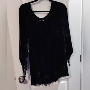 Black Velvet Top 1X